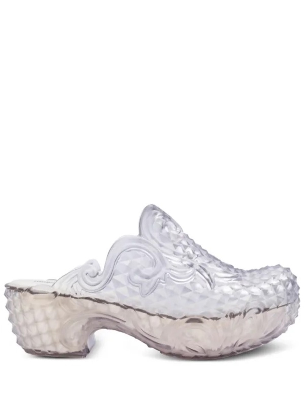 Y/Project Melissa Clogs - Clear Sculpted Platform Mule in Transparent